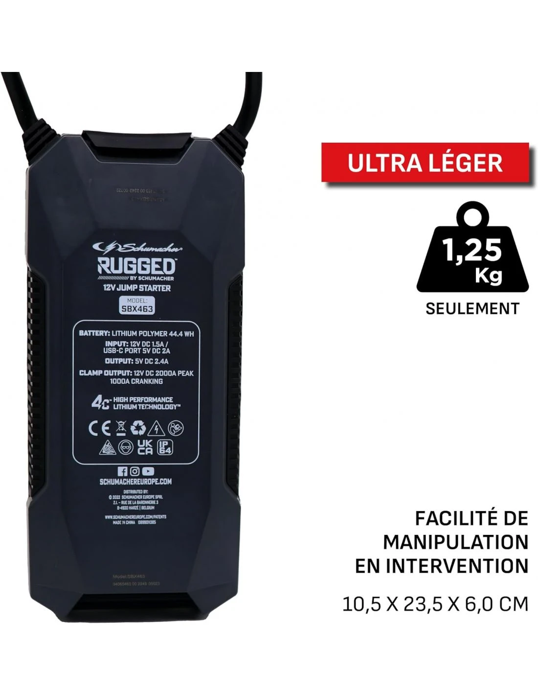 Booster RUGGED 12V 2000A Schumacher SBX463 – Image 8