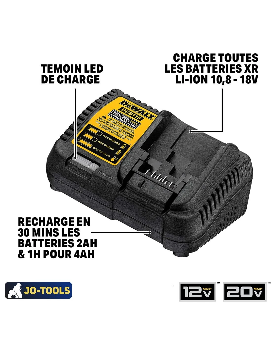 Chargeur De Batterie DEWALT DCB115 XR 10,8V à 18V Li-Ion – Image 6