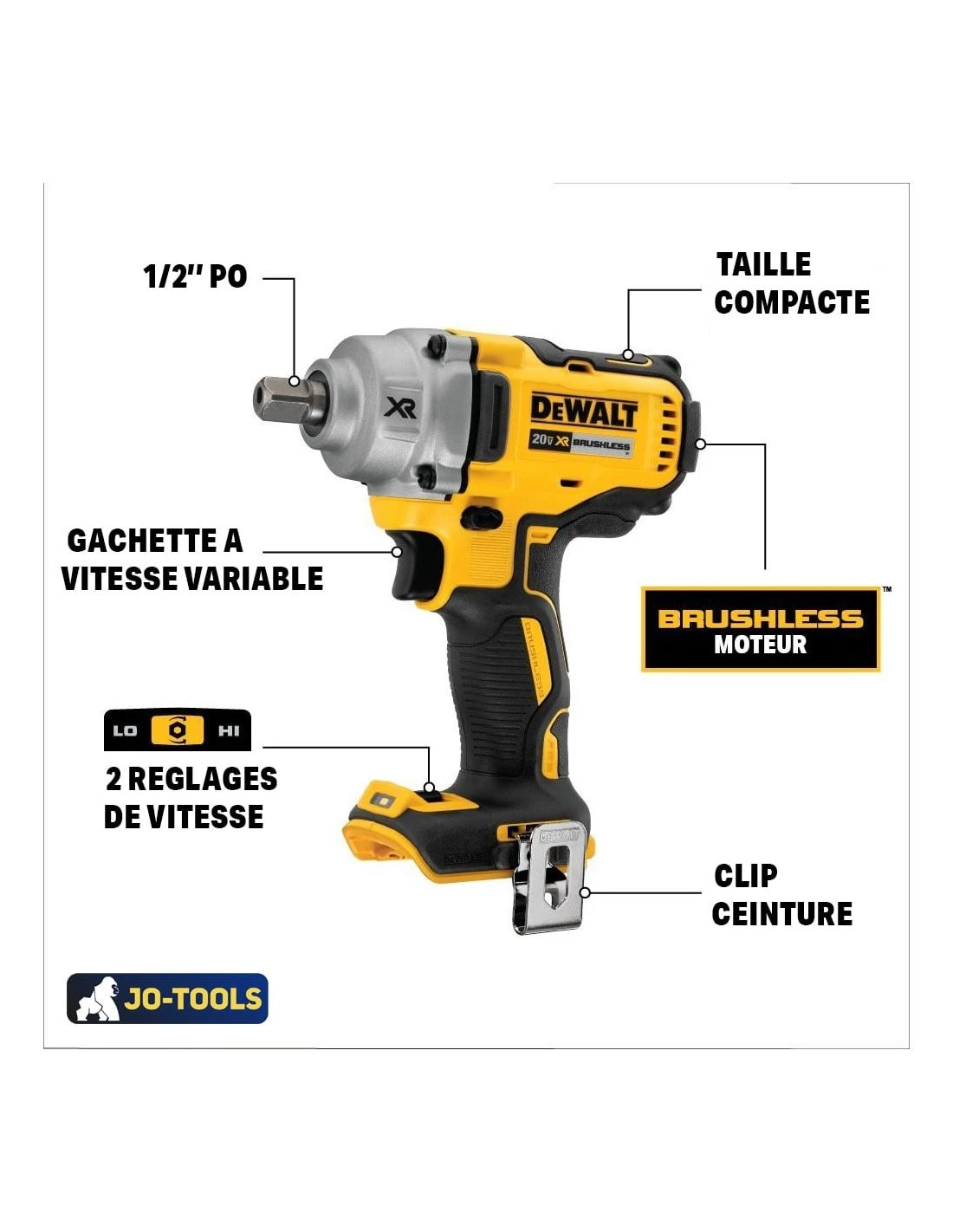 Boulonneuse à Chocs DeWALT DCF894N 18V XR Li-ion Compact ½ – Image 4