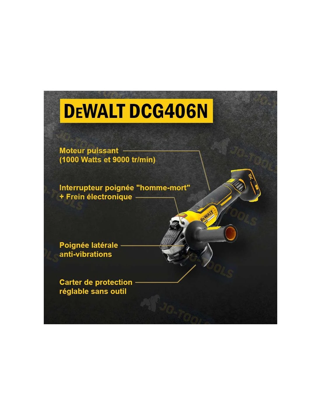 Meuleuse D'angle Sans Fil DEWALT DCG406N 18V XR Li-ion Brushless – Image 12